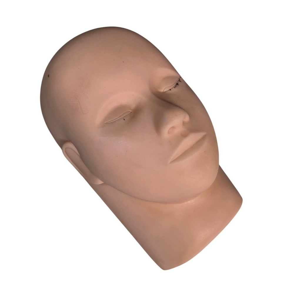 Silicone Mannequin Head Lash Practice Makeup Training‎ Flat Tan Cosmetology L2